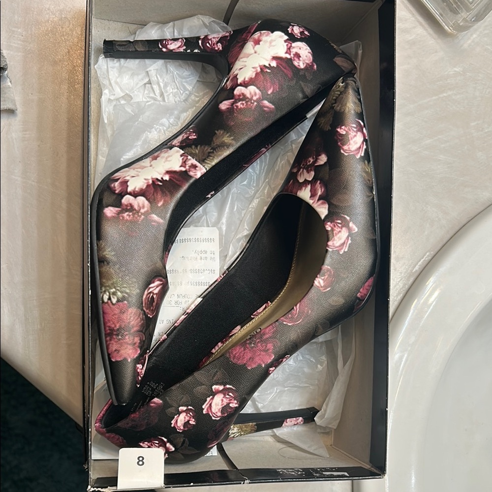 Christian Siriano Dark Floral Heels